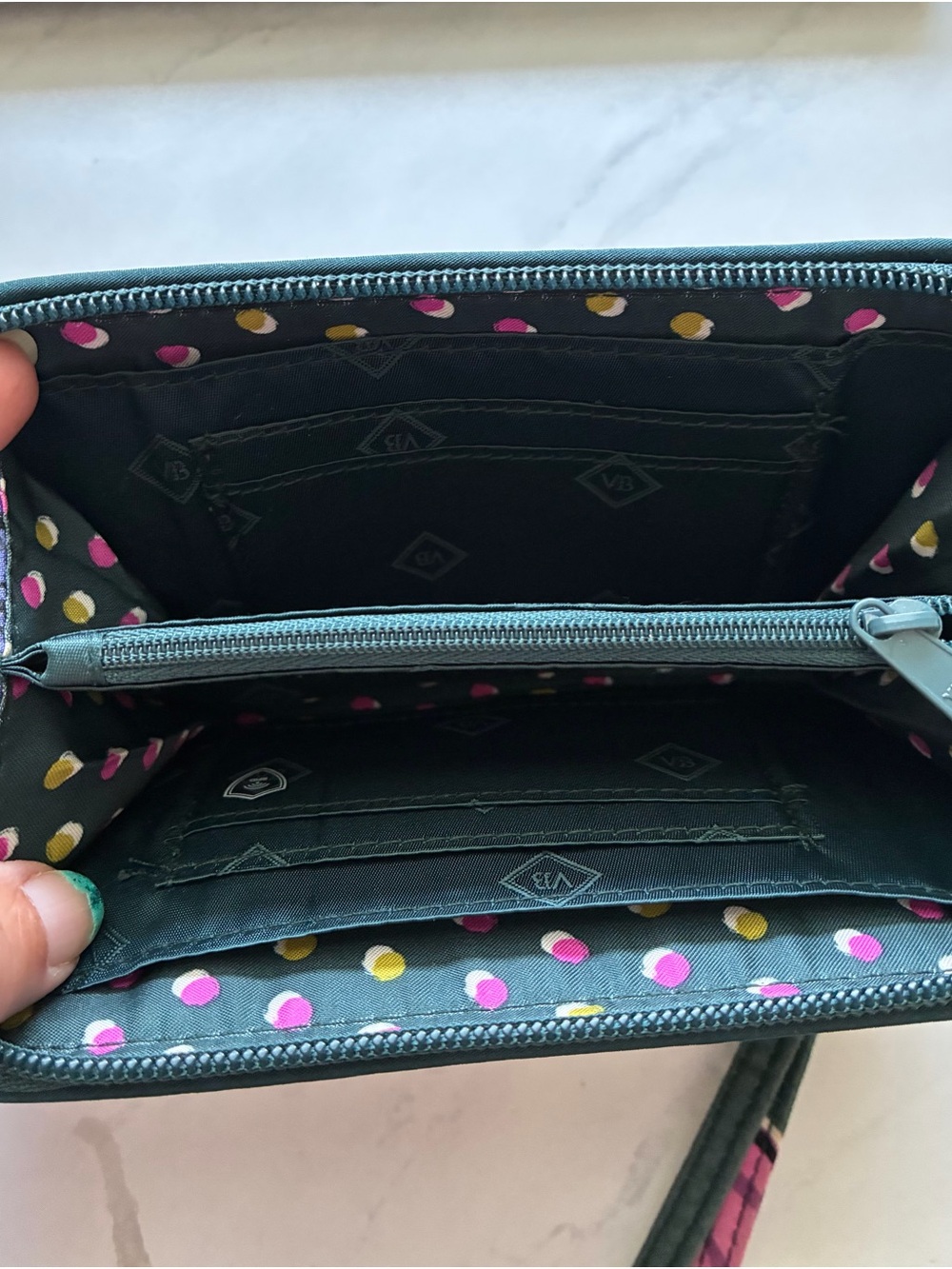 Vera Bradley Quilted Floral Wristlet Wallet - Green, Purple, Pink, Yellow - Picture 3 of 6